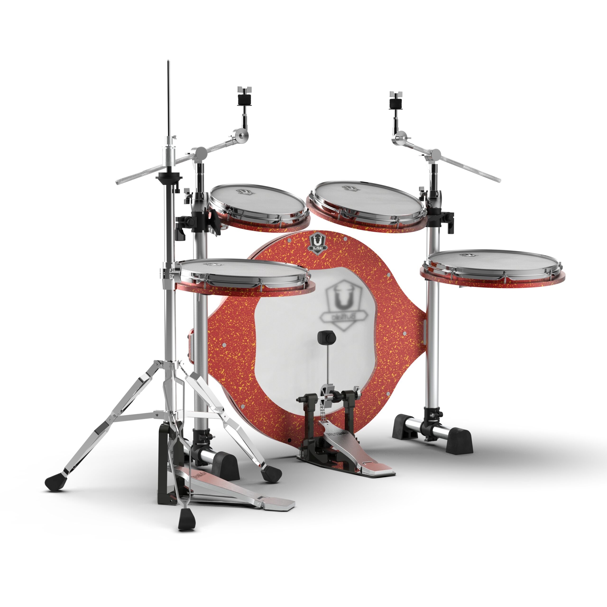 BUFFALO Roadster系列 RS-522RSH 5-Piece 鎏金紅 旅行 便攜 摺疊 全配 鼓組(含踏板及HH架):圖片 3
