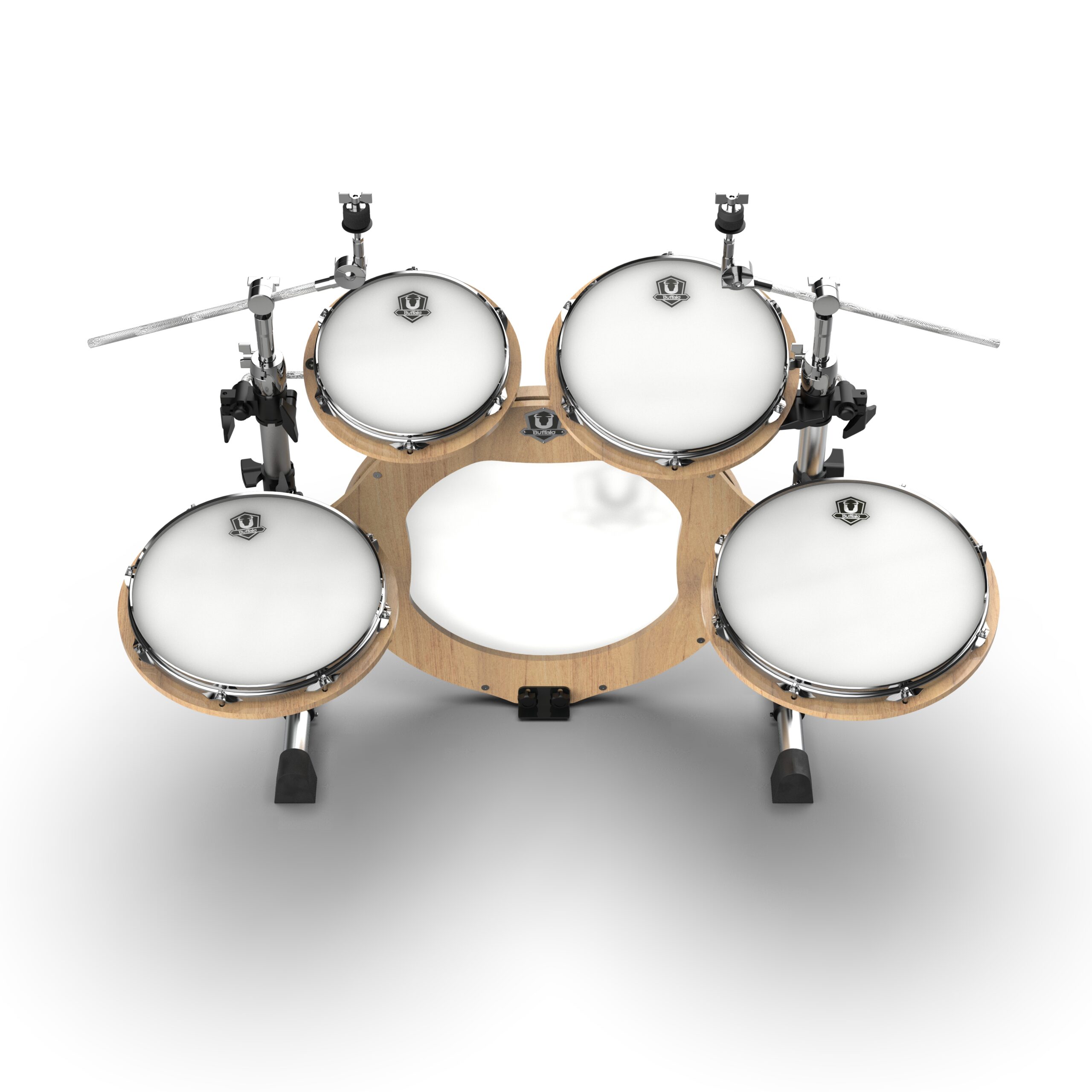 BUFFALO Roadster系列 RS-522RS 5-Piece 經典原木 旅行 便攜 摺疊 鼓組:圖片 4