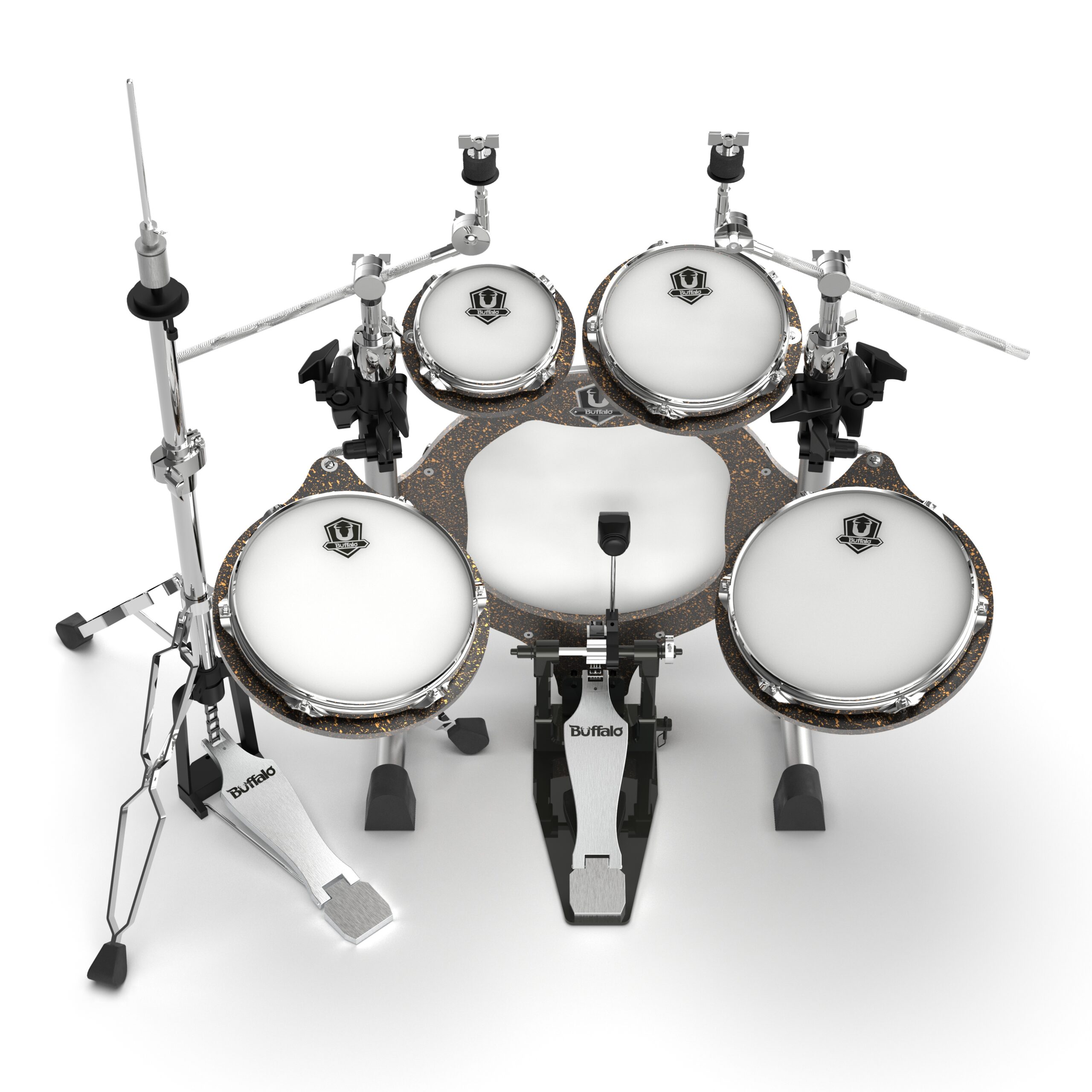 BUFFALO Roadster系列 RS-516RSH 5-Piece 古銅 旅行 便攜 摺疊 全配 鼓組(含踏板及HH架):圖片 4
